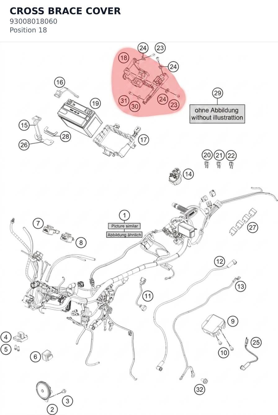 Diagram preview: CROSS BRACE COVER (93008018060)