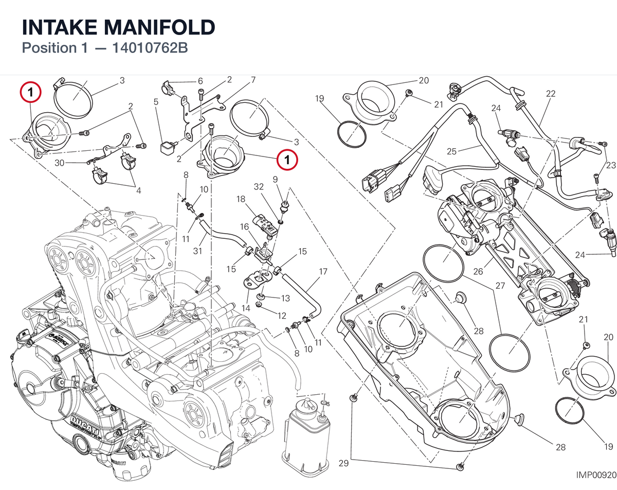 INTAKE MANIFOLD 14010762B diagram position