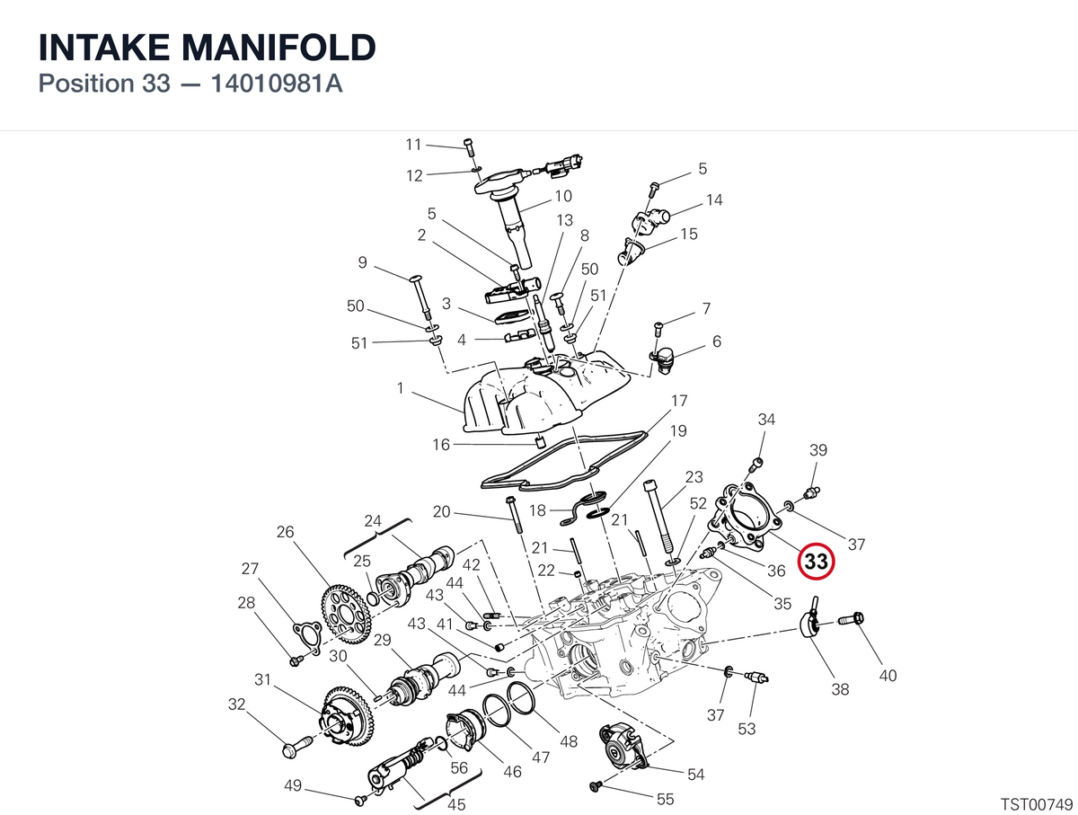 INTAKE MANIFOLD 14010981A diagram position