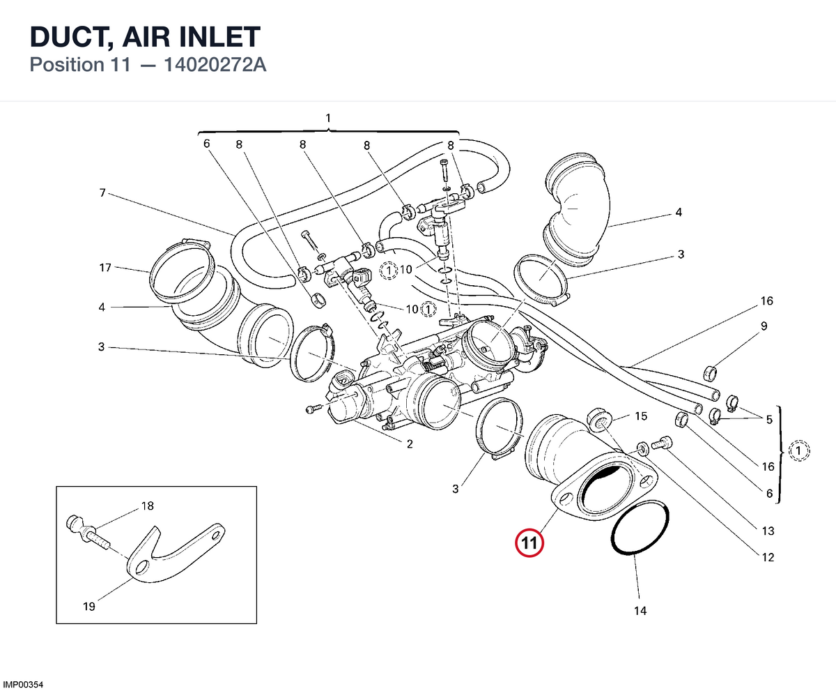 DUCT, AIR INLET 14020272A diagram position