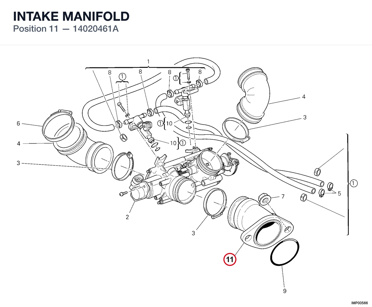 INTAKE MANIFOLD 14020461A diagram position