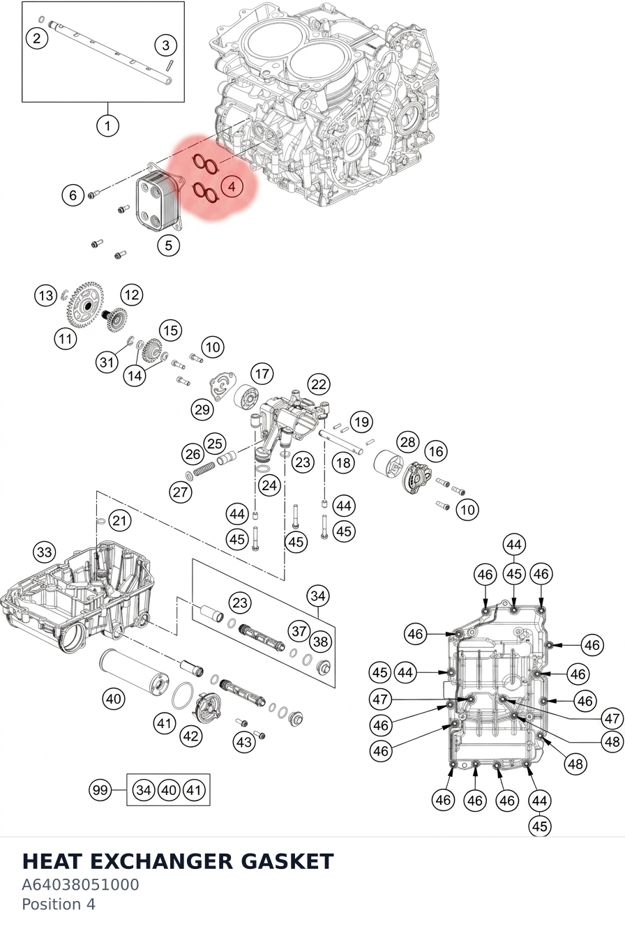 Diagram preview: HEAT EXCHANGER GASKET (A64038051000)