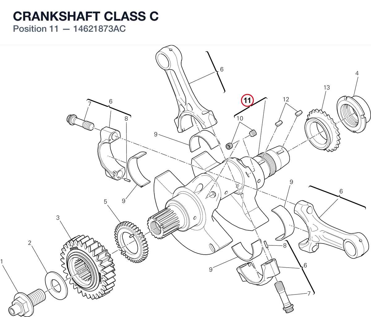 CRANKSHAFT CLASS C 14621873AC diagram position