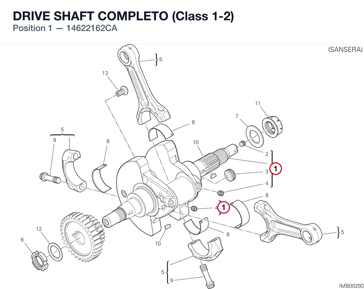 DRIVE SHAFT COMPLETO (Class 1-2) 14622162CA diagram position