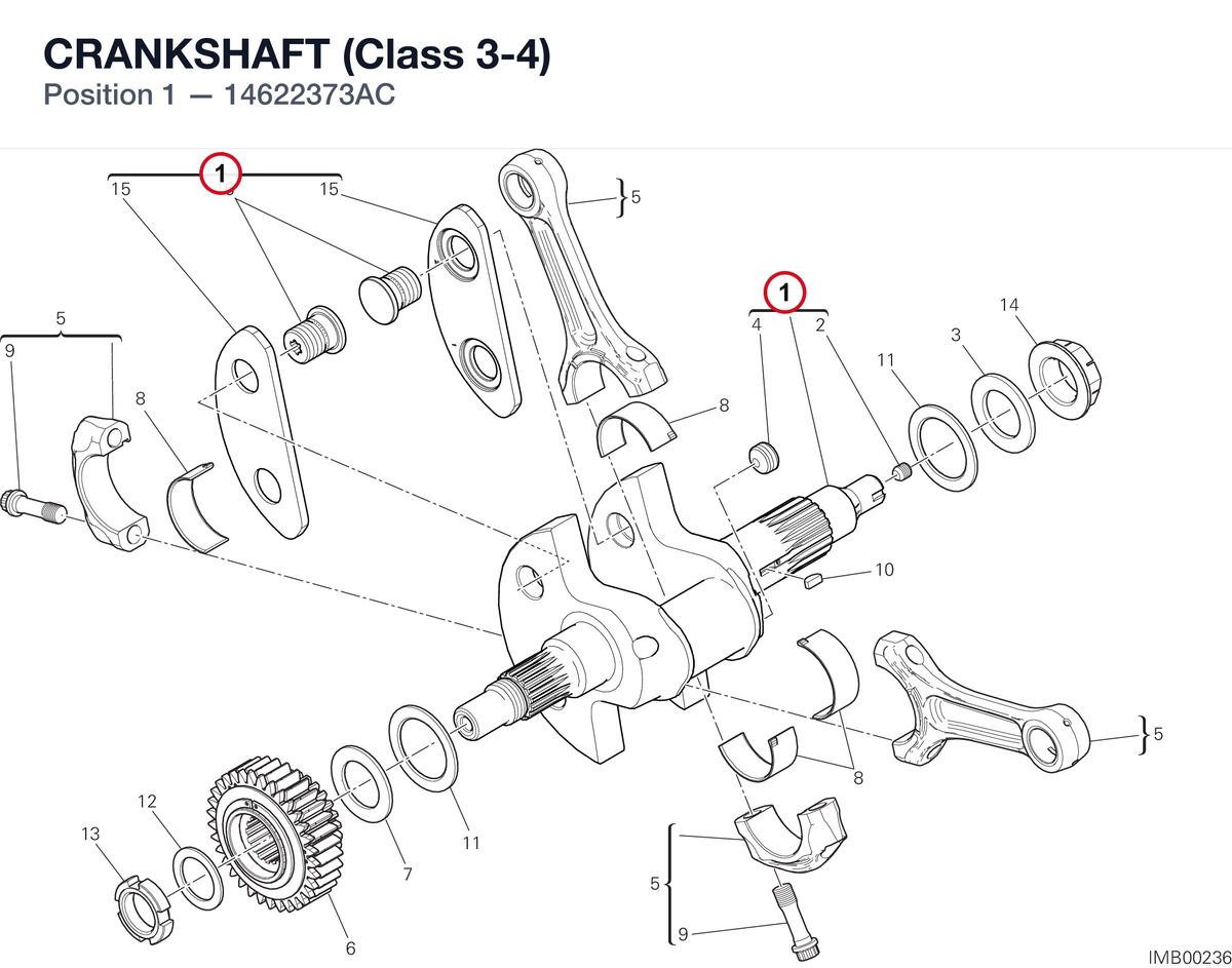 CRANKSHAFT (Class 3-4) 14622373AC diagram position