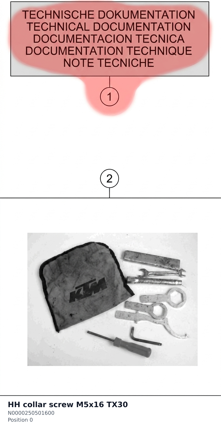 Diagram preview: HH collar screw M5x16 TX30 (N0000250501600)