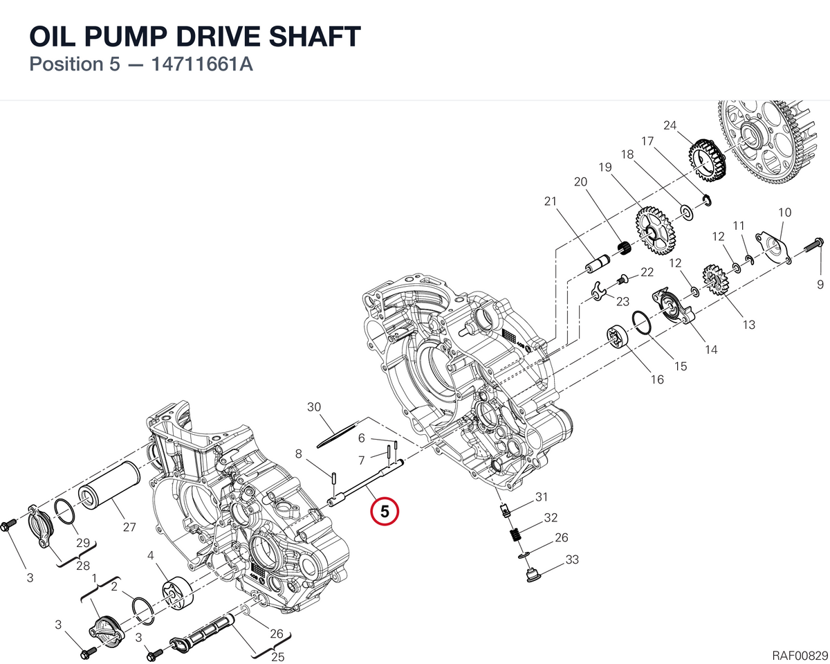 OIL PUMP DRIVE SHAFT 14711661A diagram position