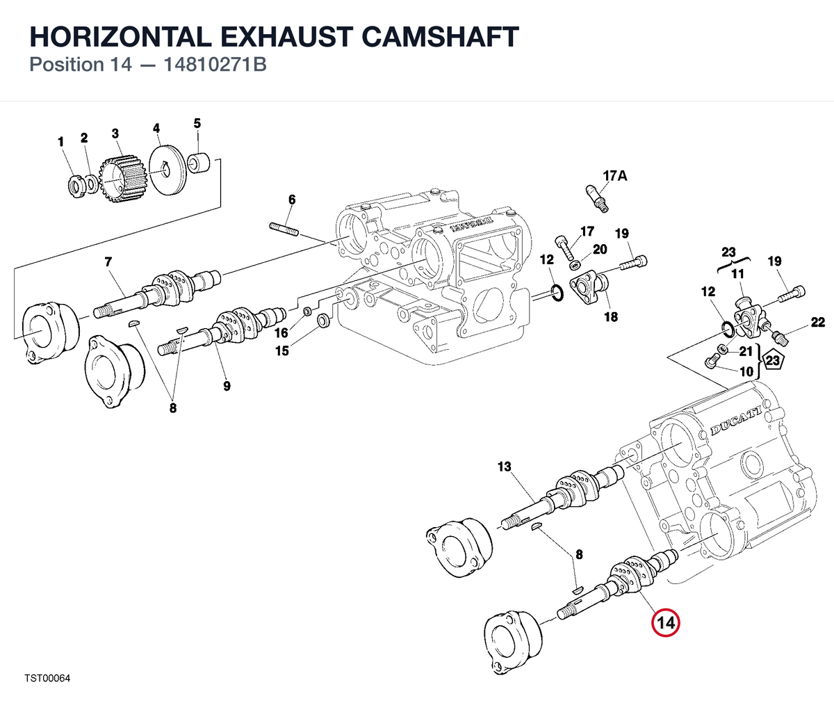 HORIZONTAL EXHAUST CAMSHAFT