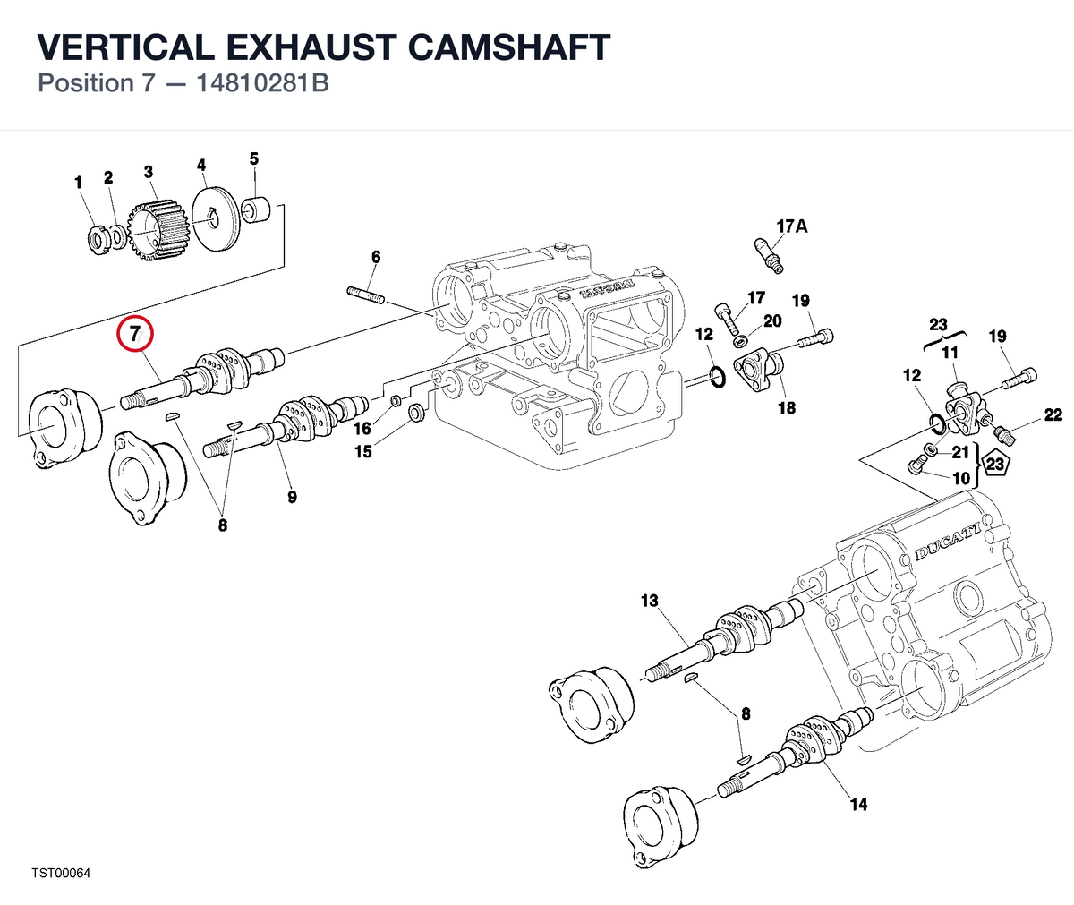 VERTICAL EXHAUST CAMSHAFT