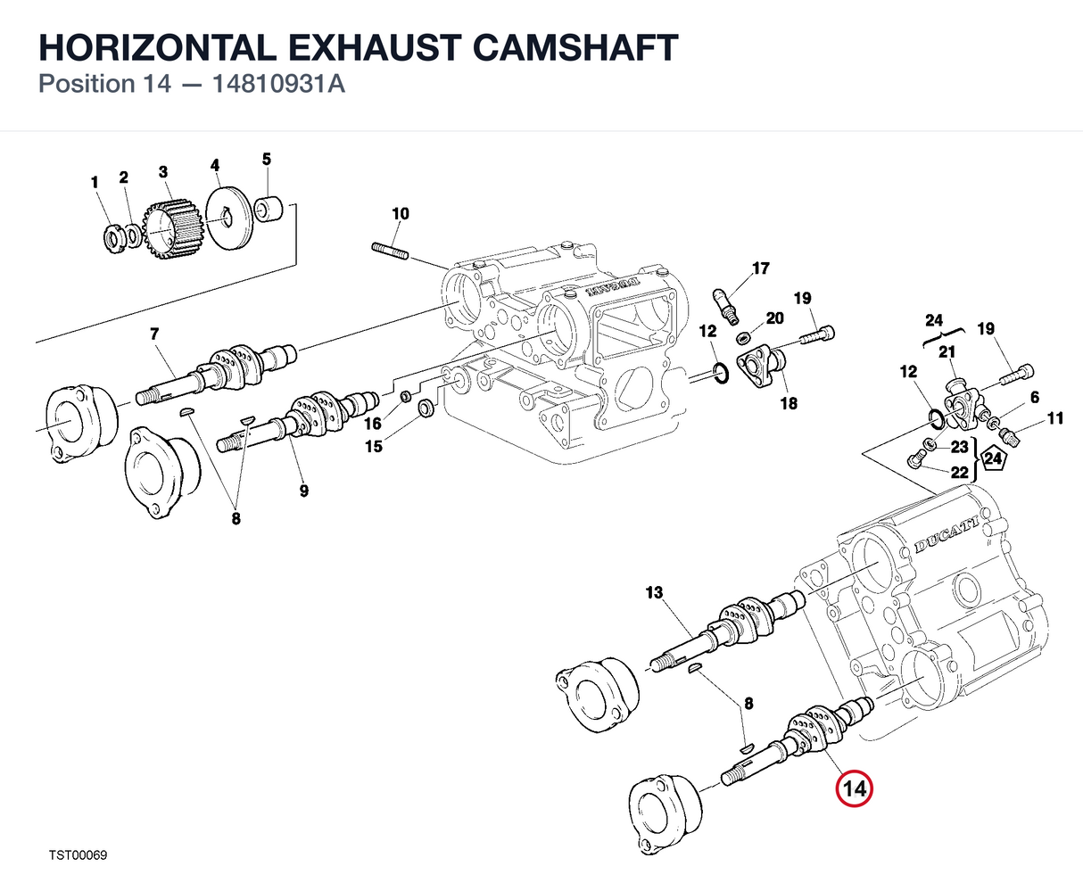 HORIZONTAL EXHAUST CAMSHAFT