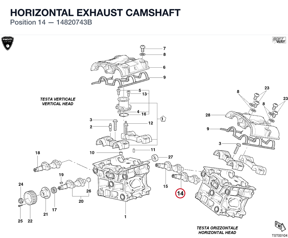 HORIZONTAL EXHAUST CAMSHAFT