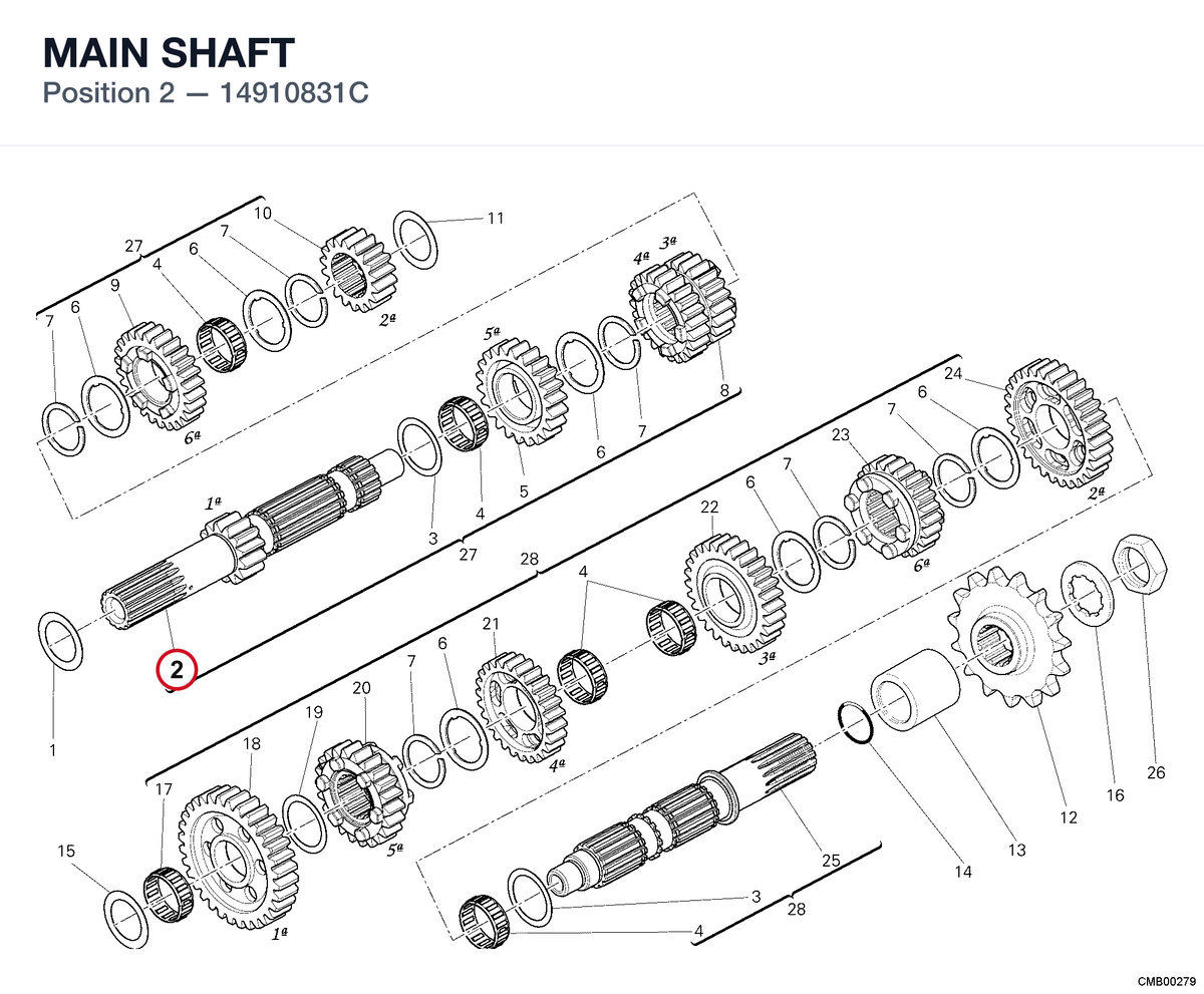 MAIN SHAFT 14910831C diagram position