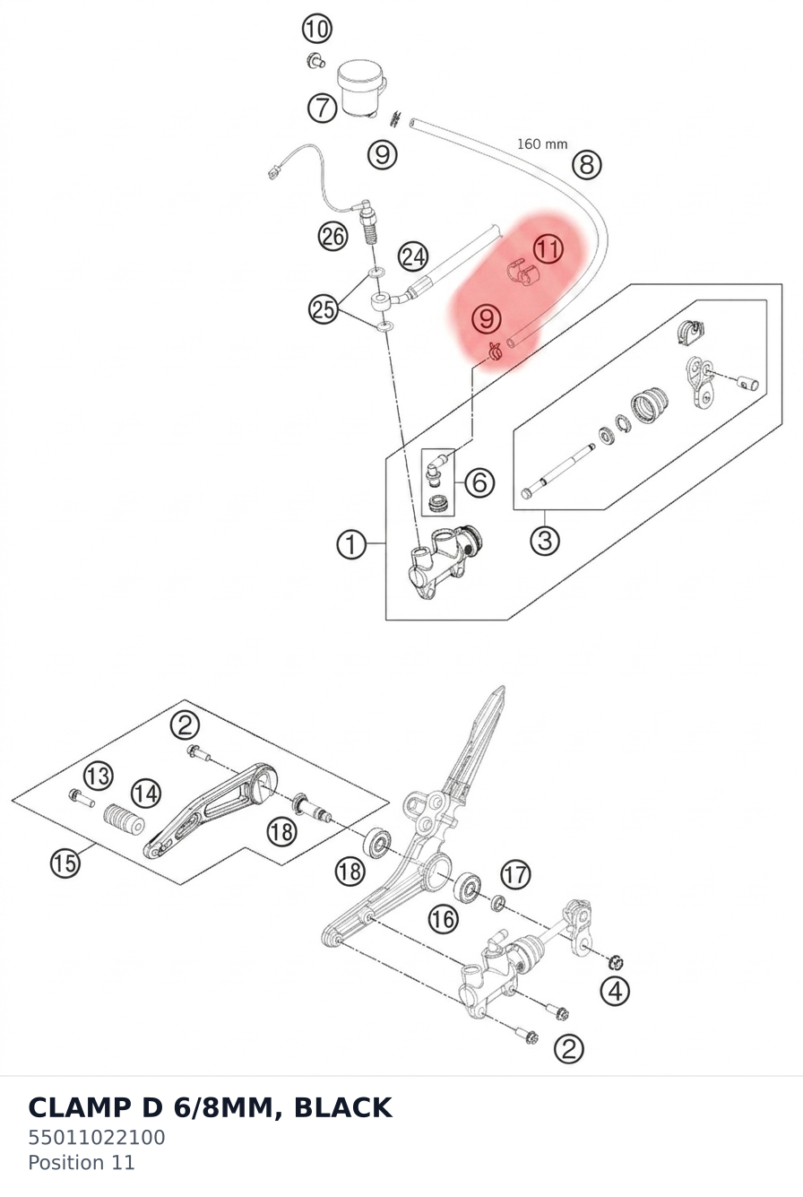 Diagram preview: CLAMP D 6/8MM, BLACK (55011022100)