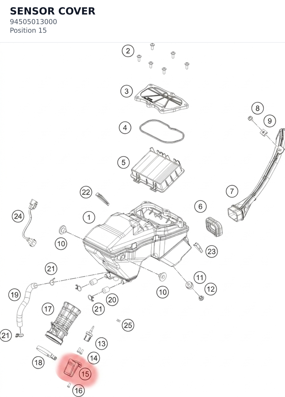 Diagram preview: SENSOR COVER (94505013000)