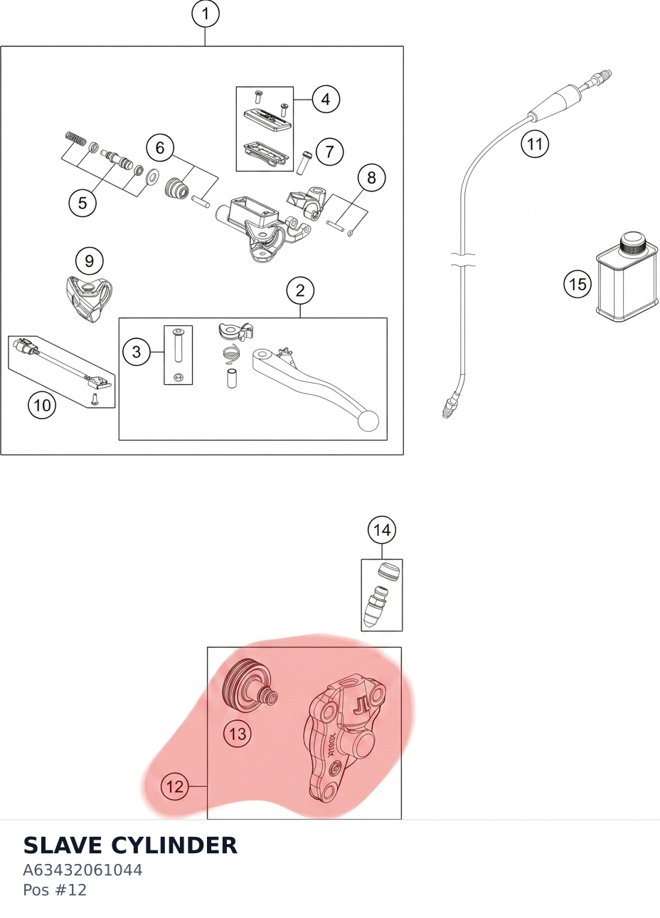 Diagram preview: SLAVE CYLINDER (A63432061044)