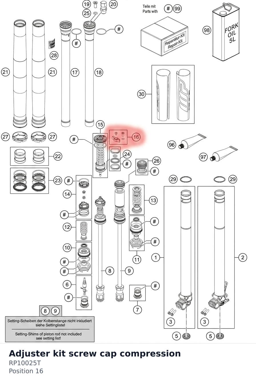 Diagram preview: Adjuster kit screw cap compression (RP10025T)