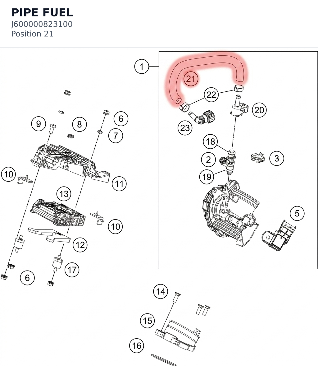 Diagram preview: PIPE FUEL (J600000823100)