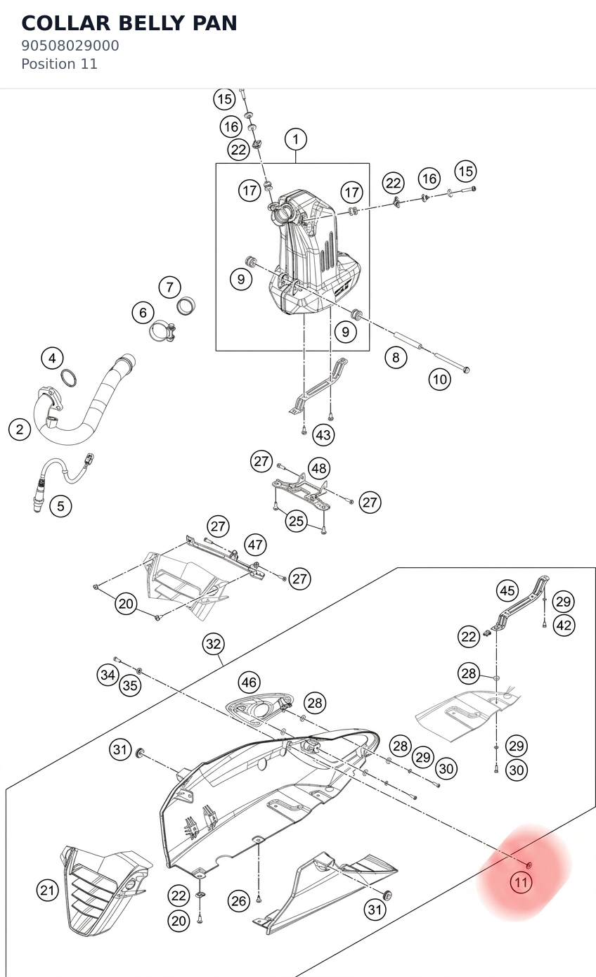 Diagram preview: COLLAR BELLY PAN (90508029000)