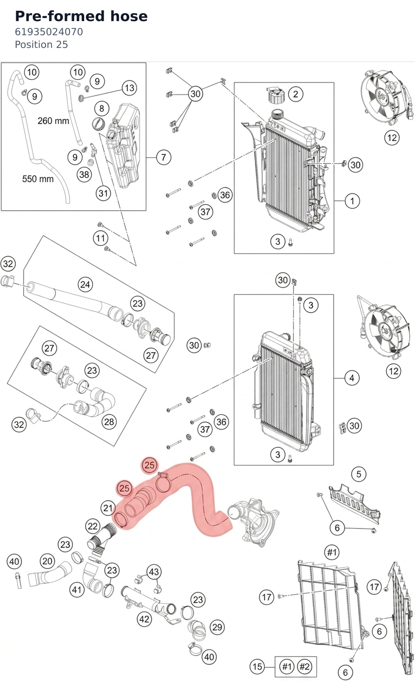 Diagram preview: Pre-formed hose (61935024070)