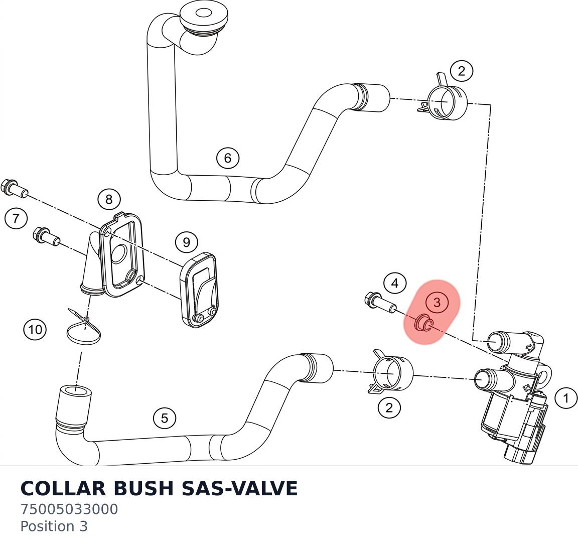 Diagram preview: COLLAR BUSH SAS-VALVE (75005033000)