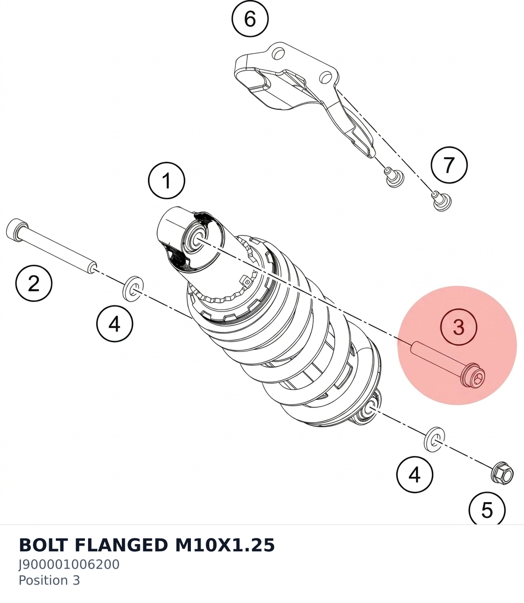 Diagram preview: BOLT FLANGED M10X1.25 (J900001006200)