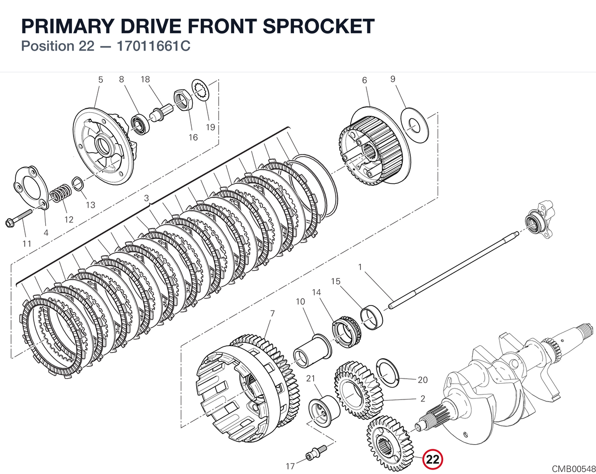 PRIMARY DRIVE FRONT SPROCKET 17011661C diagram position