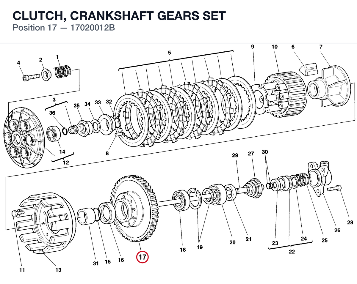 CLUTCH, CRANKSHAFT GEARS SET
