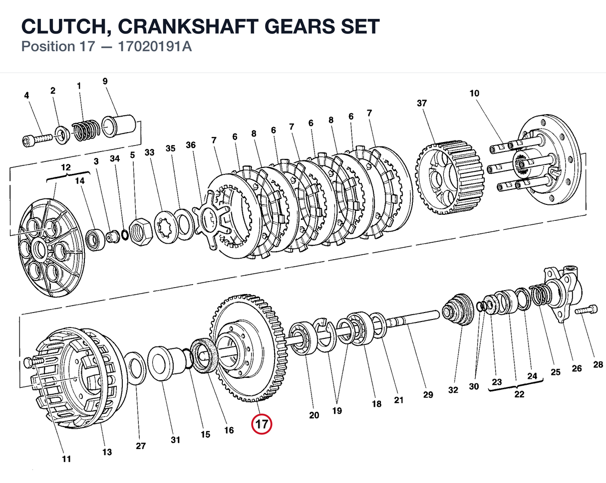 CLUTCH, CRANKSHAFT GEARS SET