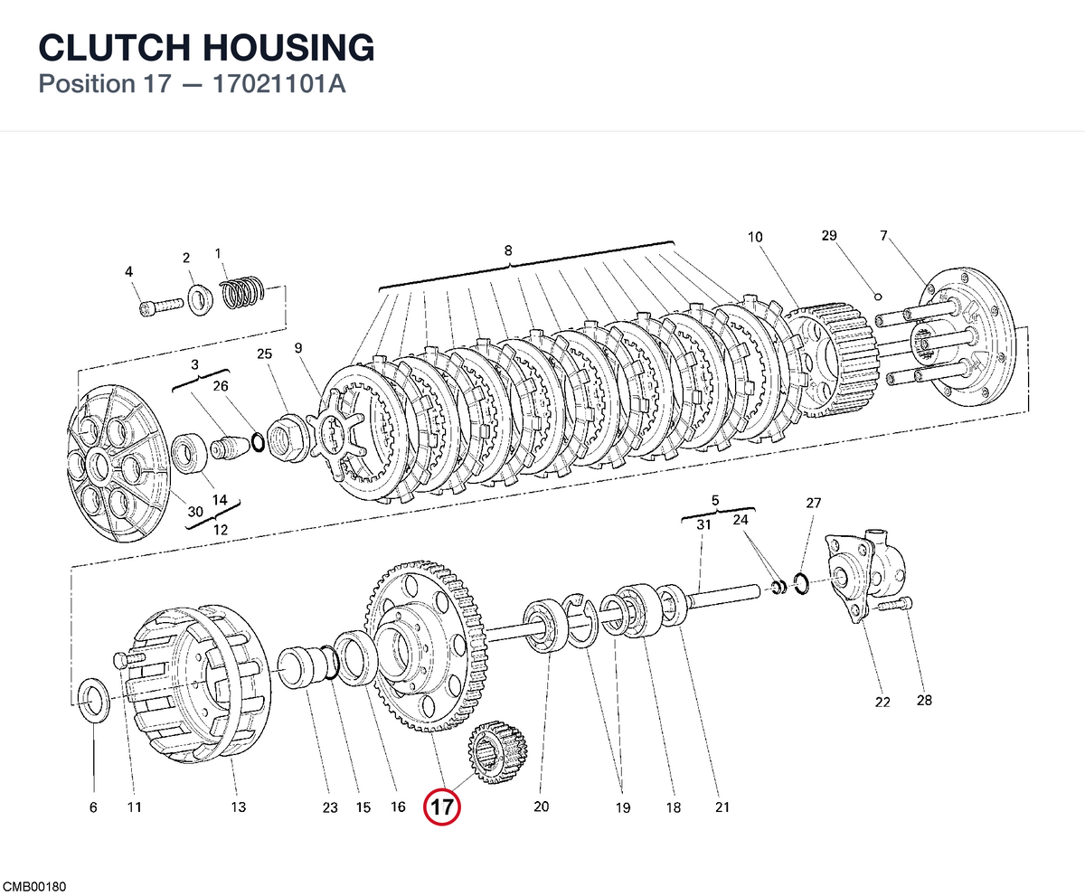 CLUTCH HOUSING 17021101A diagram position