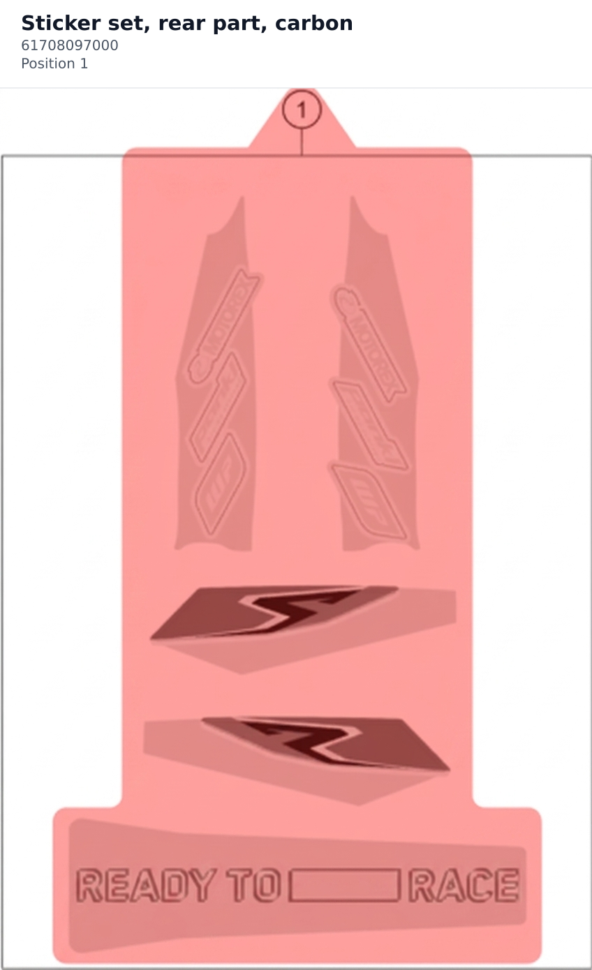 Diagram preview: Sticker set, rear part, carbon (61708097000)