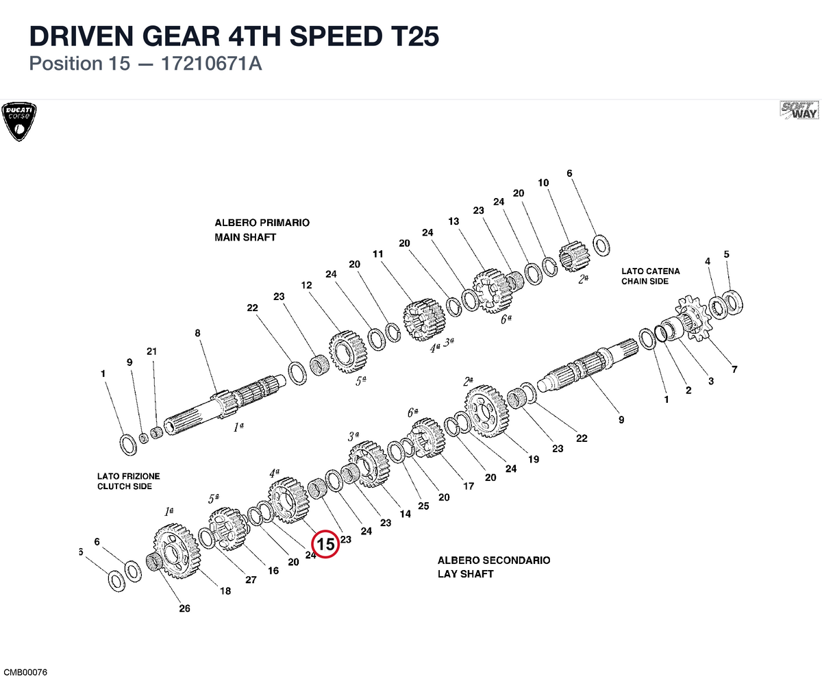 DRIVEN GEAR 4TH SPEED T25