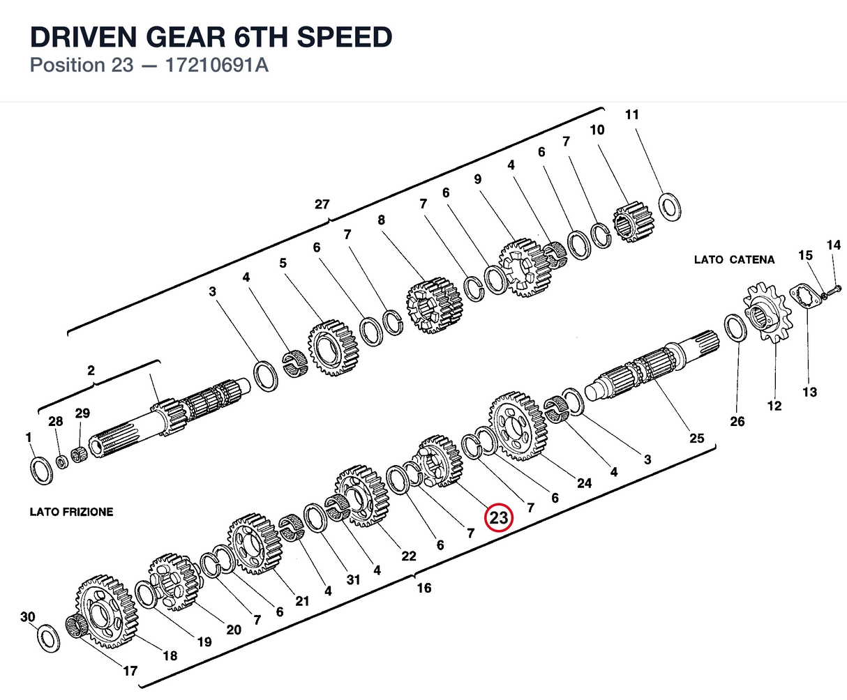 DRIVEN GEAR 6TH SPEED