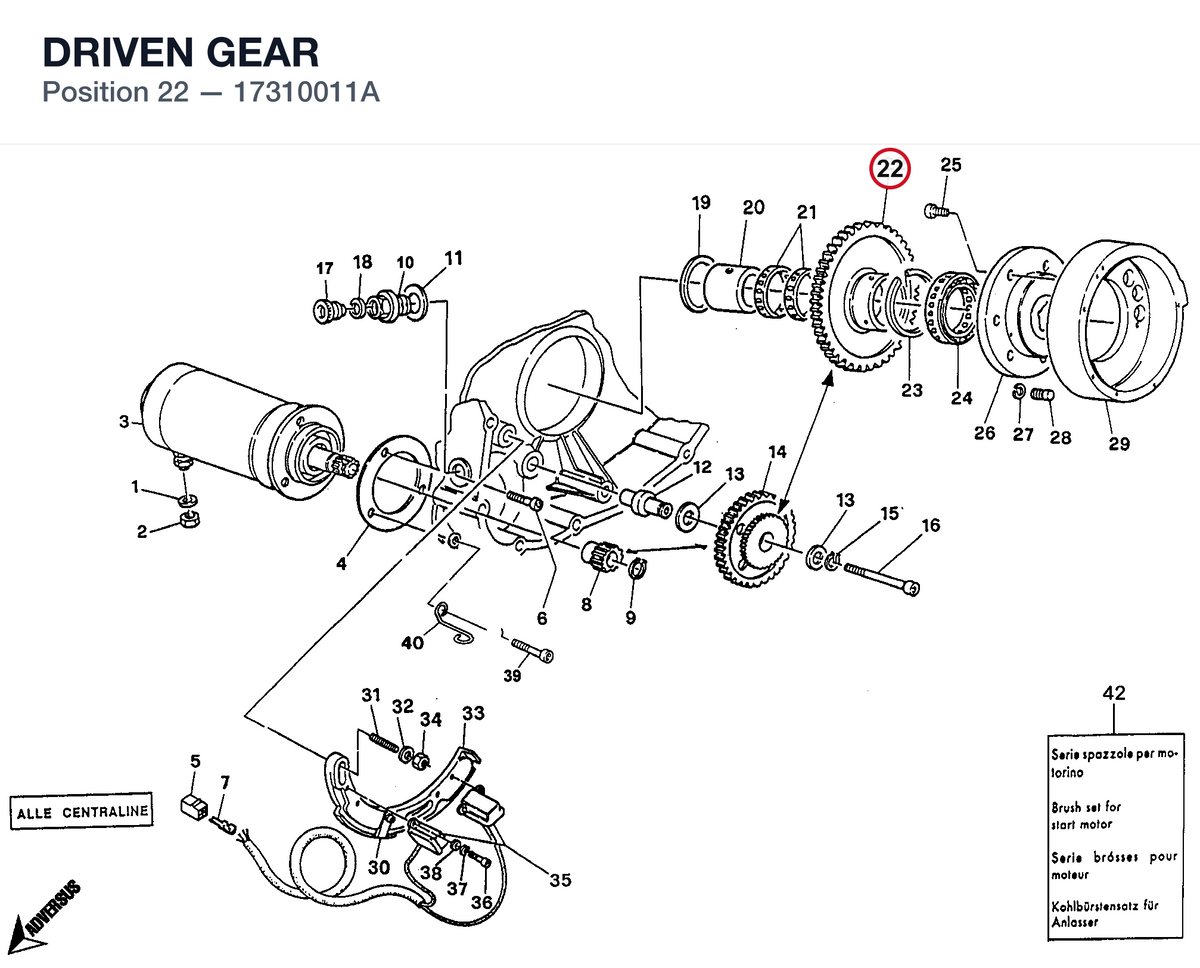 DRIVEN GEAR 17310011A diagram position