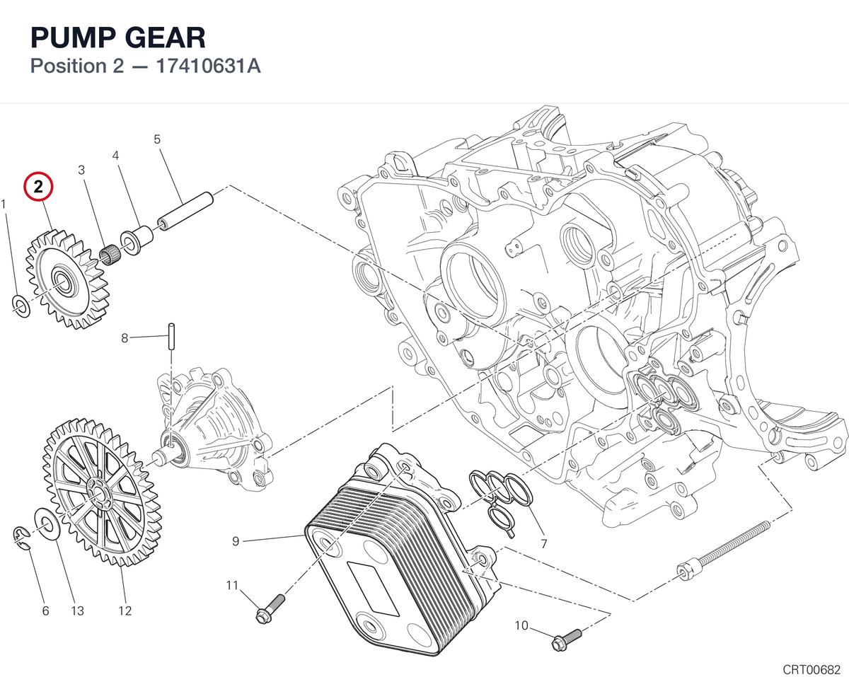 PUMP GEAR 17410631A diagram position