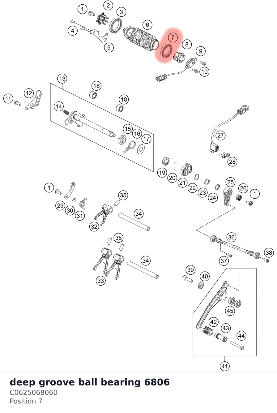 Diagram preview: deep groove ball bearing 6806 (C0625068060)