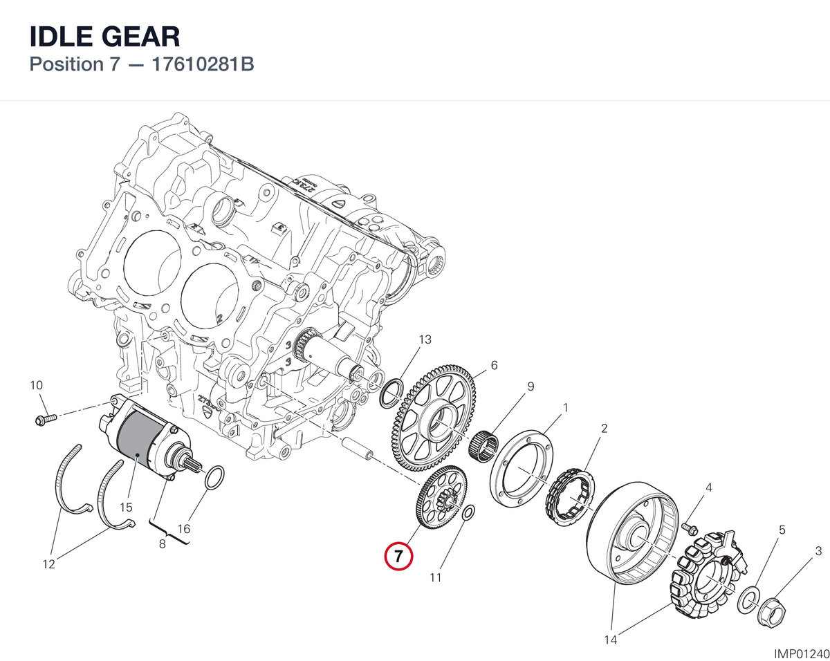 IDLE GEAR 17610281B diagram position