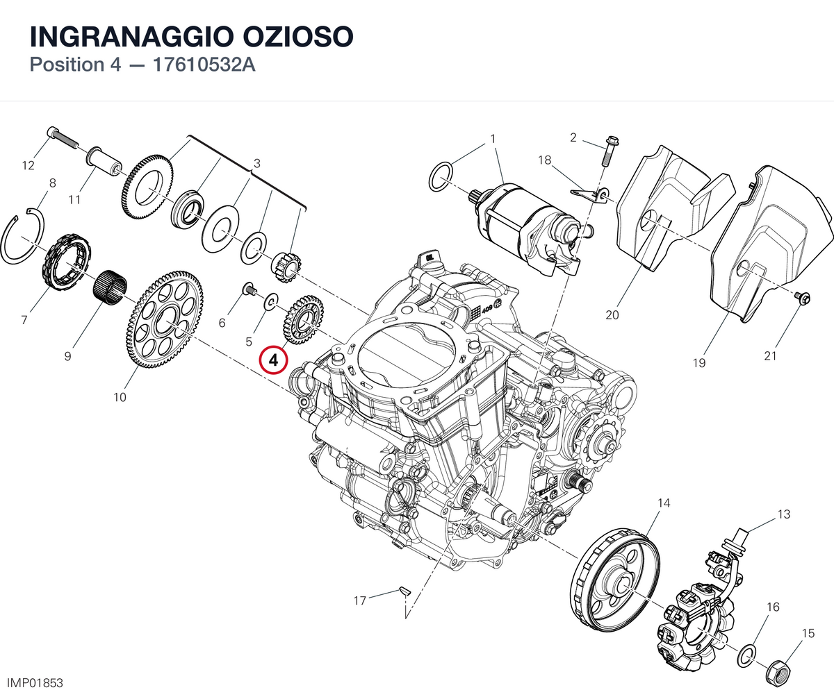 INGRANAGGIO OZIOSO 17610532A diagram position