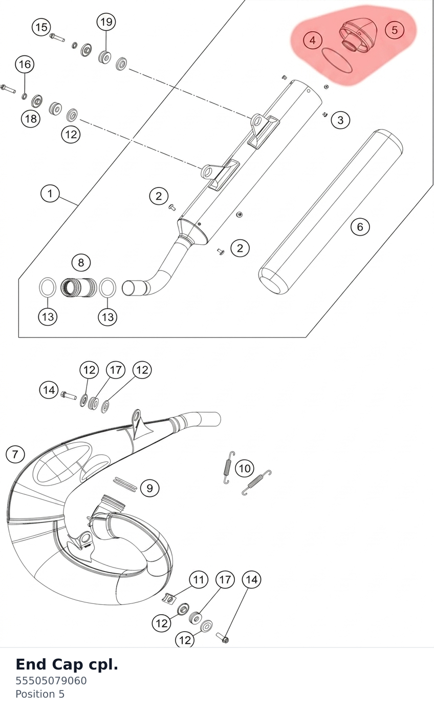 Diagram preview: End Cap cpl. (55505079060)
