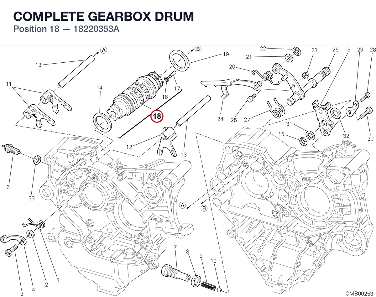 COMPLETE GEARBOX DRUM 18220353A diagram position
