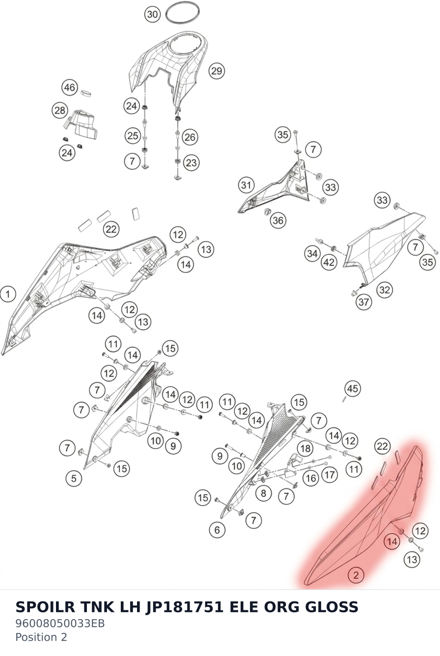 Diagram preview: SPOILR TNK LH JP181751 ELE ORG GLOSS (96008050033EB)