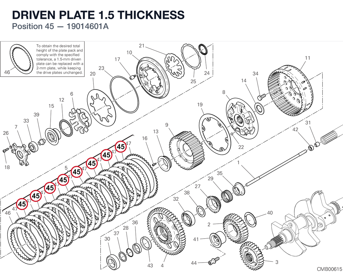 DRIVEN PLATE 1.5 THICKNESS 19014601A diagram position