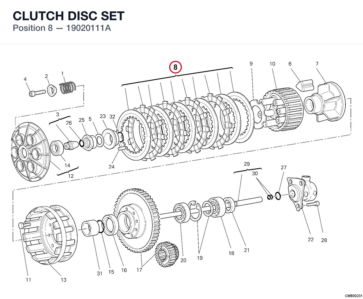 CLUTCH DISC SET 19020111A diagram position
