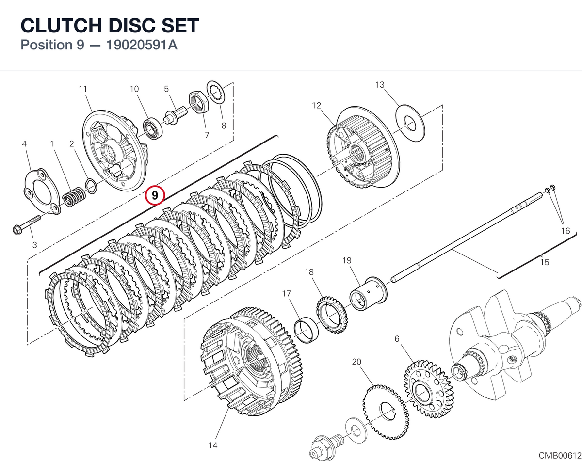 CLUTCH DISC SET 19020591A diagram position