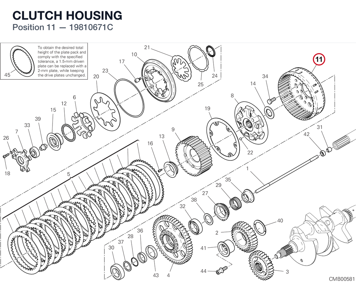 CLUTCH HOUSING 19810671C diagram position