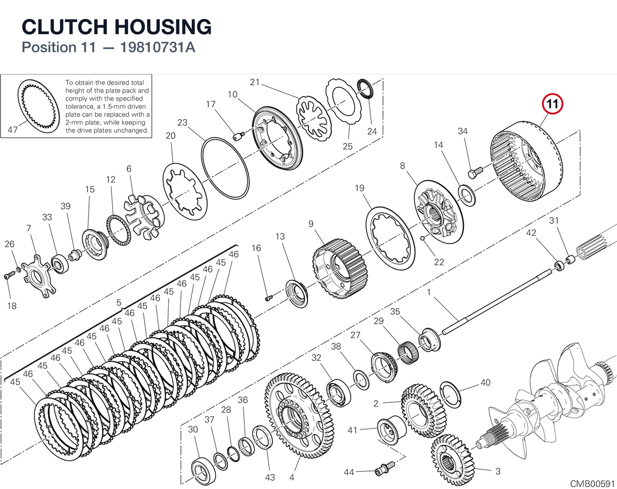 CLUTCH HOUSING 19810731A diagram position