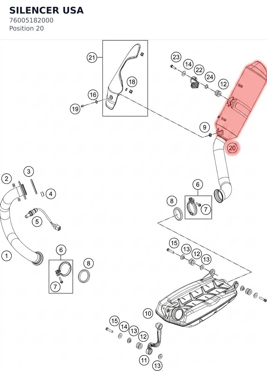 Diagram preview: SILENCER USA (76005182000)