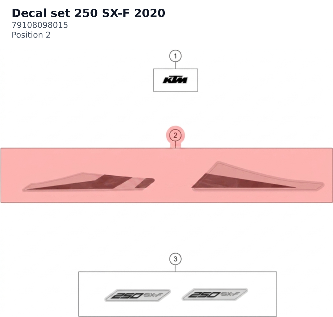 Diagram preview: Decal set 250 SX-F 2020 (79108098015)