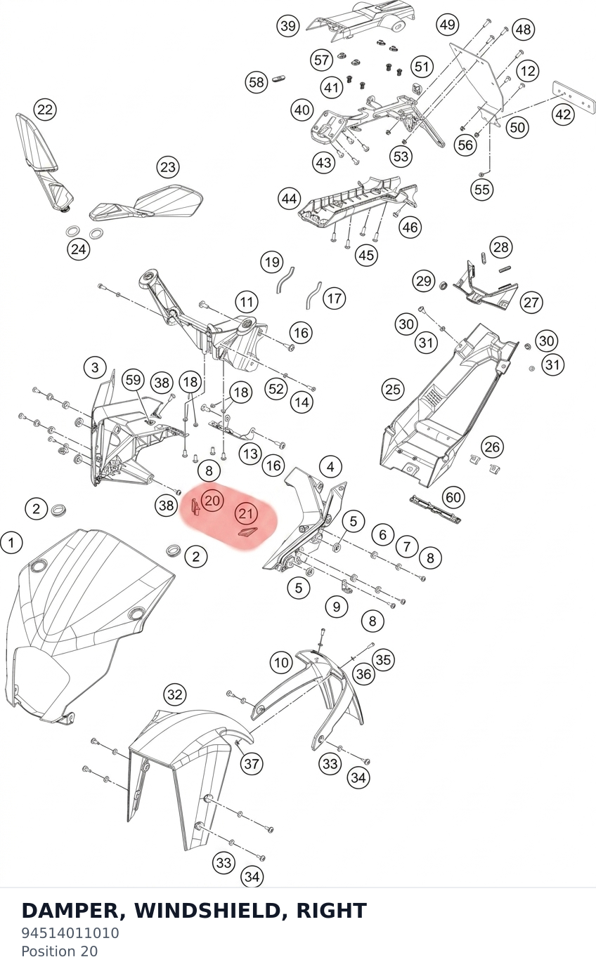 Diagram preview: DAMPER, WINDSHIELD, RIGHT (94514011010)