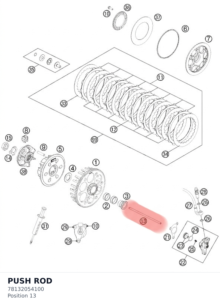 Diagram preview: PUSH ROD (78132054100)