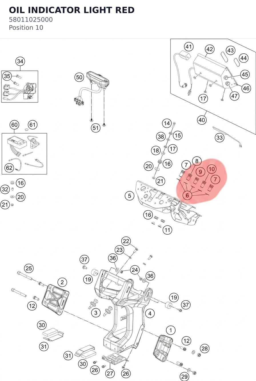 Diagram preview: OIL INDICATOR LIGHT RED (58011025000)